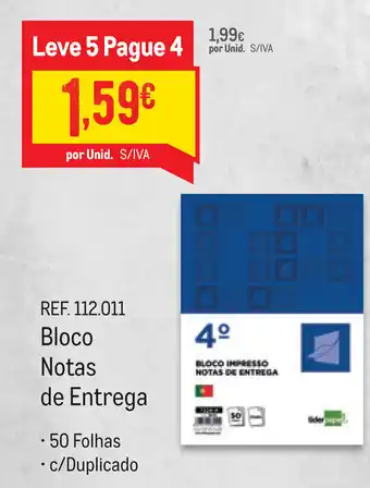 Bloco Notas de Entrega 50 Folhas