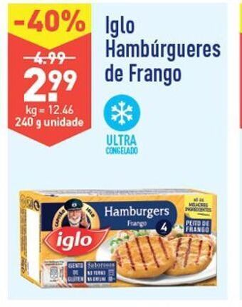 ALDI Hambúrguer de frango iglo promoção