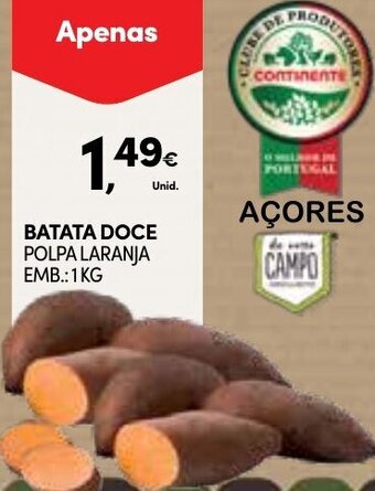 Continente Batata Doce 1kg promoção