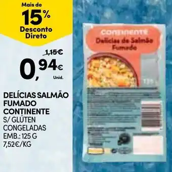 Continente Delícias Salmão Fumado Continente 125g promoção