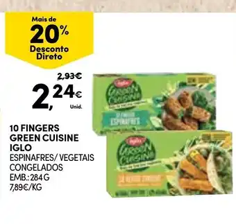 Continente 10 Fingers Green Cuisine Iglo Espinafres / Vegetais Congelados 284g promoção