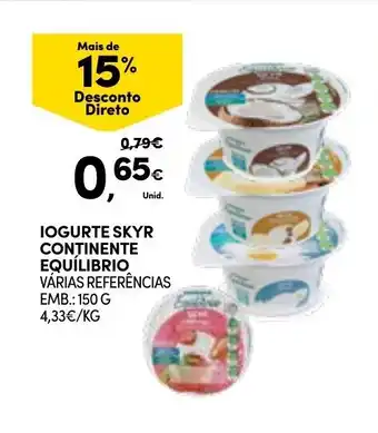 Continente Iogurte Skyr Continente Equilibrio promoção