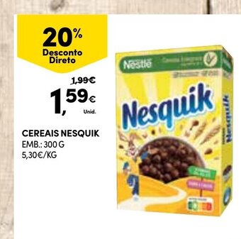 Continente Cereais Nesquik 300g promoção