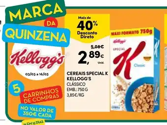 Continente Cereais Special K Kellogg's Classico 750g promoção