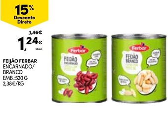 Continente Feijão Ferbar 520g promoção