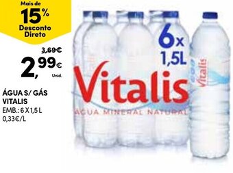Continente Água S/Gás Vitalis 6x1,5L promoção