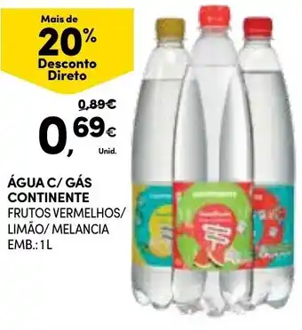Continente Água C/ Gás Continente 1L promoção