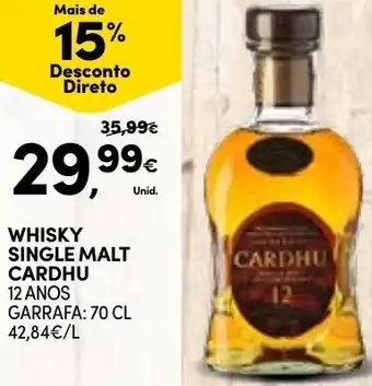 Continente Whisky Single Malt Cardhu 12 Anos 70cl promoção