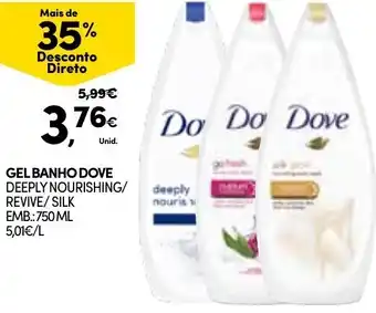Continente Gel Banho Dove 750ml promoção