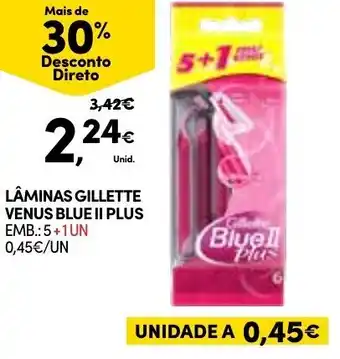 Continente Lâminas Gillette Venus Blue II Plus 5+1UN promoção