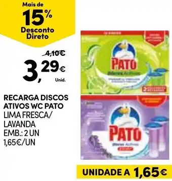 Continente Recarga Discos Ativos WC Pato 2Un promoção