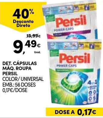 Continente Det. Cápsulas Máq. ROupa Persil 56 Doses promoção