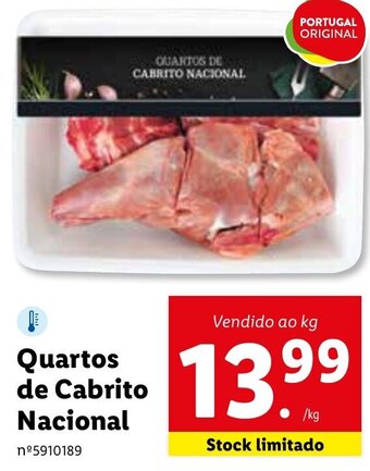 Lidl Quartos de Cabrito Nacional promoção