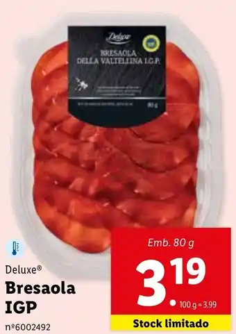 Lidl Deluxe Bresaola IGP 80g promoção
