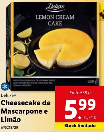 Deluxe Cheesecake de Mascarpone e Limão 539g
