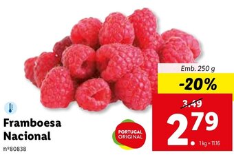 Lidl Framboesa Nacional 250g promoção