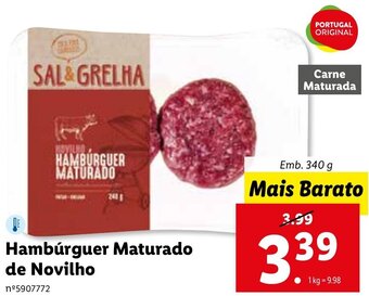 Lidl Hambúrguer Maturado de Novilho 340g promoção