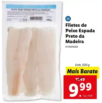 Lidl Filetes de Peixe Espada Preta da Madeira 500g promoção