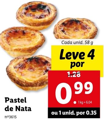 Lidl Pastel de Nata 58g promoção