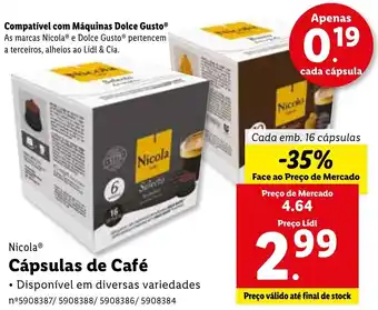 Lidl Nicola Cápsulas de Café 16 Cápsulas promoção