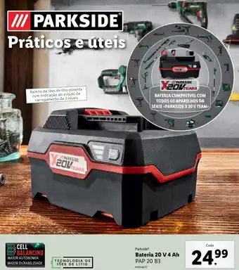 Lidl Parkside Bateria 20V 4 Ah PAP 20 B3 promoção