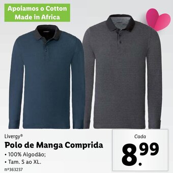 Lidl Livergy Polo de Manga Comprida S ao XL promoção