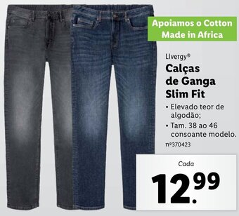 Lidl Livergy Calças de Ganga Slim Fit promoção