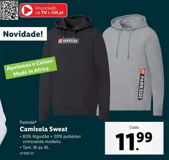 Lidl Parkside Camisola Sweat M ao XL promoção