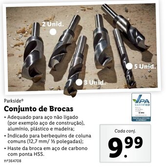 Lidl Parkside Conjunto de Brocas promoção