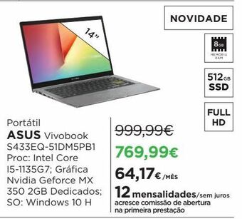 El Corte Inglés Notebook asus promoção