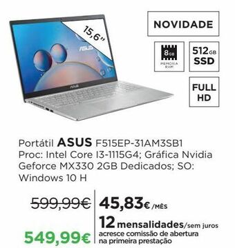 El Corte Inglés Notebook asus promoção