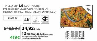El Corte Inglés Tv 50'' led lg promoção