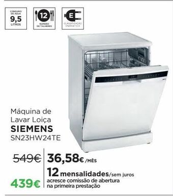 El Corte Inglés Lava louças siemens promoção
