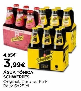 El Corte Inglés Água tônica schweppes promoção
