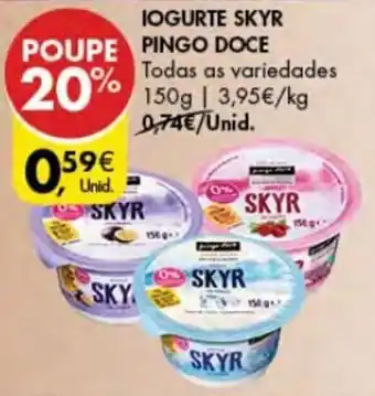 Pingo Doce Iogurte Skyr Pingo Doce 150g promoção