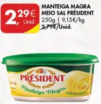 Manteiga MAgra Meio Sal Président 250g
