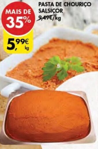 Pingo Doce Pasta de Chouriço Salsiçor promoção