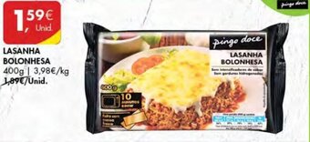 Pingo Doce Lasanha Bolonhesa 400g promoção