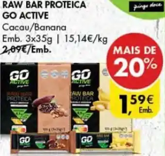 Pingo Doce Raw Bar Proteica Go Active 3 x 35g promoção