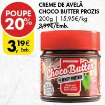 Pingo Doce Creme de Avelã Choco Butter Prozis 200g promoção