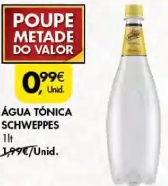Pingo Doce Água Tónica Schweppes 1L promoção