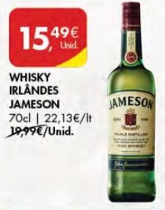Pingo Doce Whisky Irlandês Jameson 70cl promoção