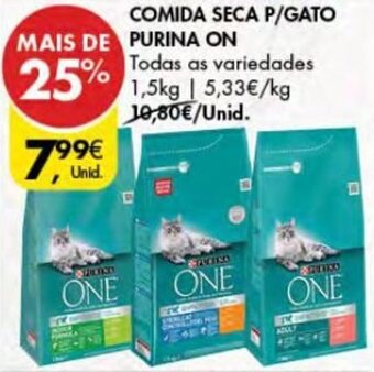 Pingo Doce Comida Seca p/Gato Purina One 1.5kg promoção