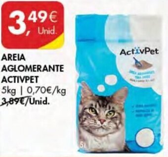 Pingo Doce Areia Aglomerante ActivPet 5kg promoção