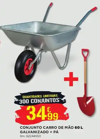 Bricomarché Conjunto Carro de Mão 60L Galvanizado + Pá promoção