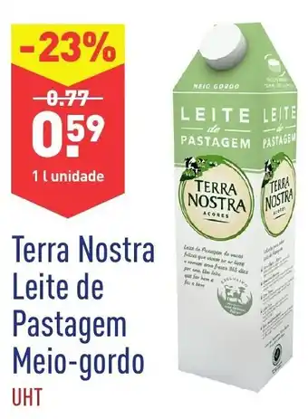 ALDI Terra Nostra Leite de Pastagem Meio-gordo UHT promoção