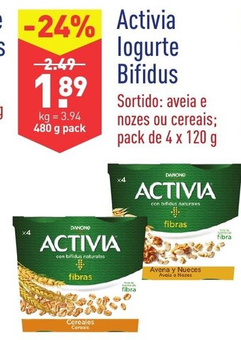 ALDI Activia Iogurte Bifidus 480g promoção