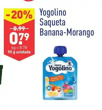 ALDI Yogolino Saqueta Banana-Morango 90g promoção