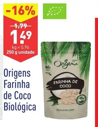 ALDI Origens Farinha de Coco Biológica 250g promoção