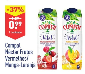Compal Néctar Frutos Vermelhos/Manga-Laranja 1L